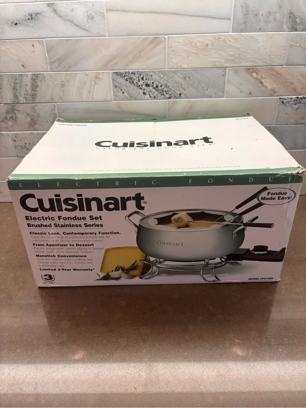 Cuisinart Brushed Stainless Electric Fondue Set - Silver